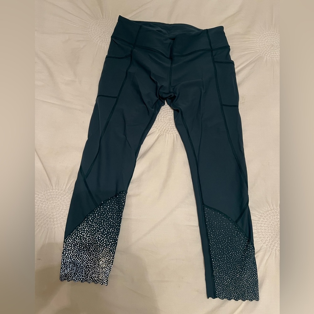 Lululemon Tight Stuff Tight II 25 Women’s sz 12 Leggings - deep teal green color - Picture 2 of 4